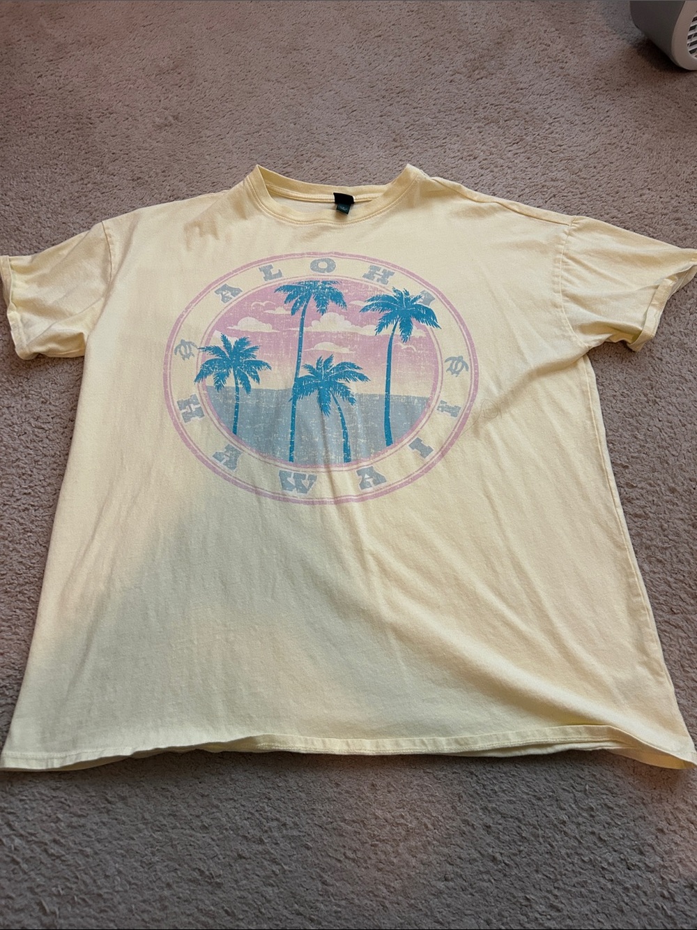 wild fable Pastel Aloha Palm Graphic Tee - Yellow & Blue